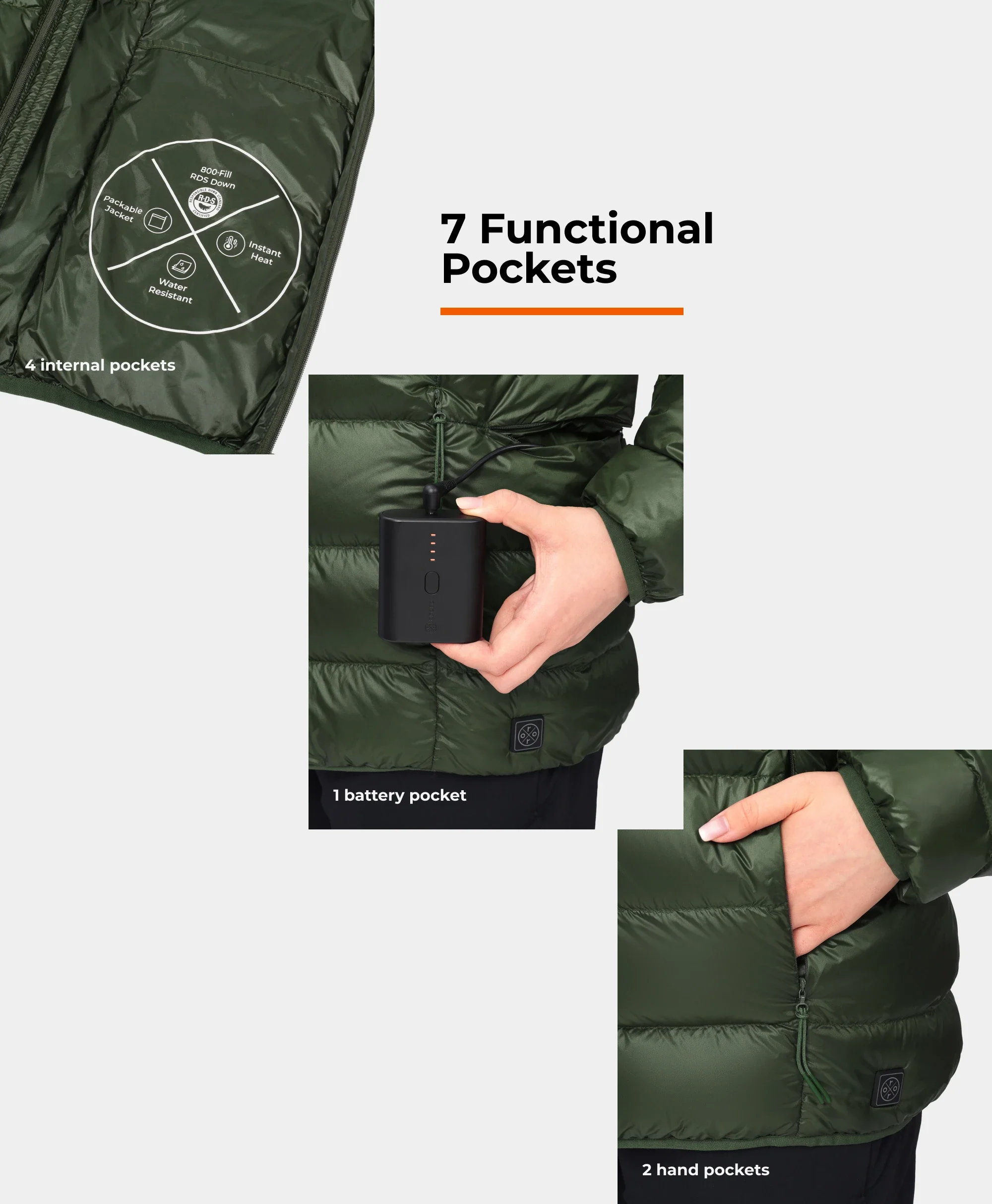 Aero Women's 4-Zone Packable Heated Down Jacket (Apparel Only) - Image 21