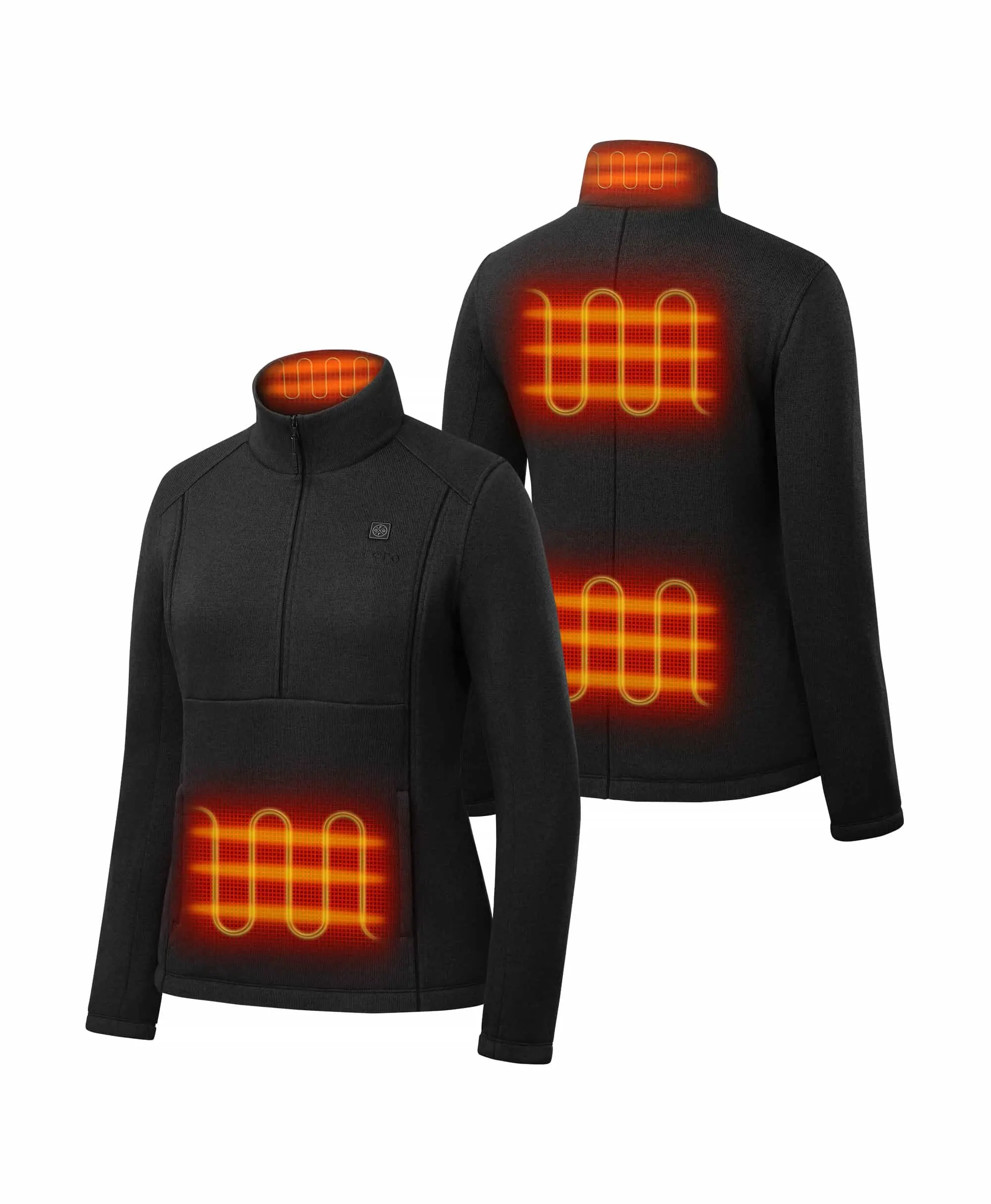 Augusta Women's 4-Zone Heated Sweater Fleece Qtr Zip Jacket - Image 2