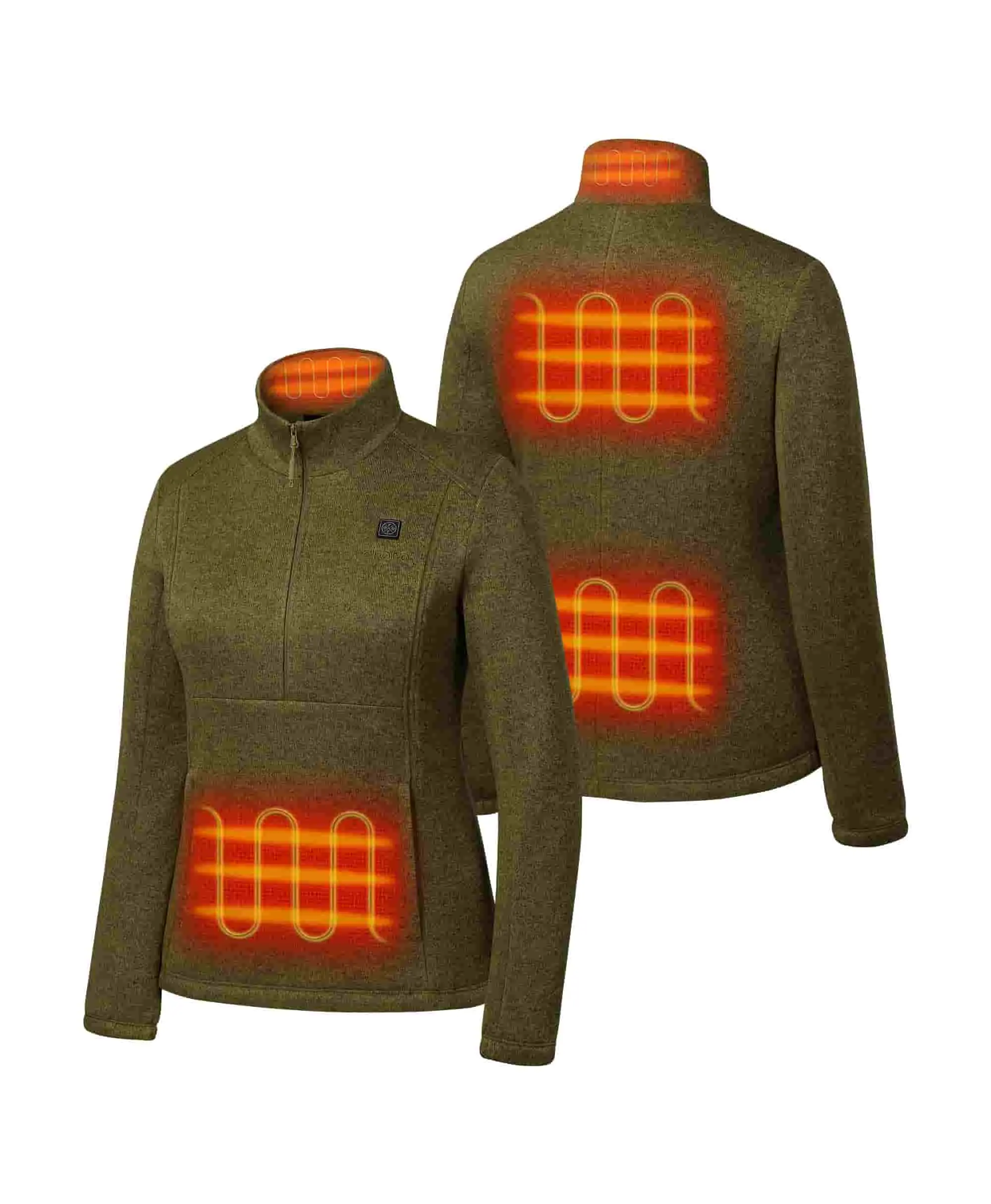 Augusta Women's 4-Zone Heated Sweater Fleece Qtr Zip Jacket - Image 11