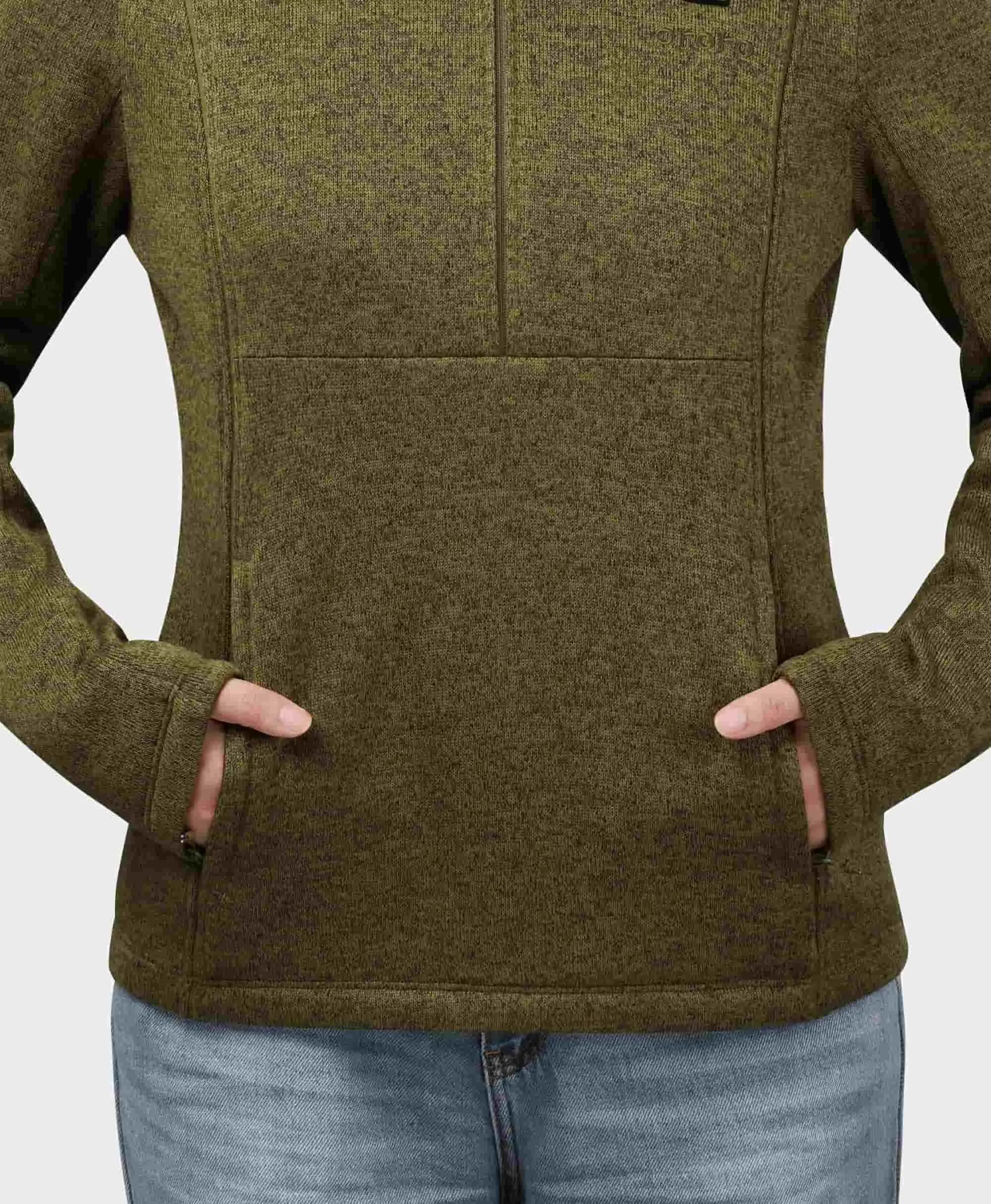 Augusta Women's 4-Zone Heated Sweater Fleece Qtr Zip Jacket - Image 18