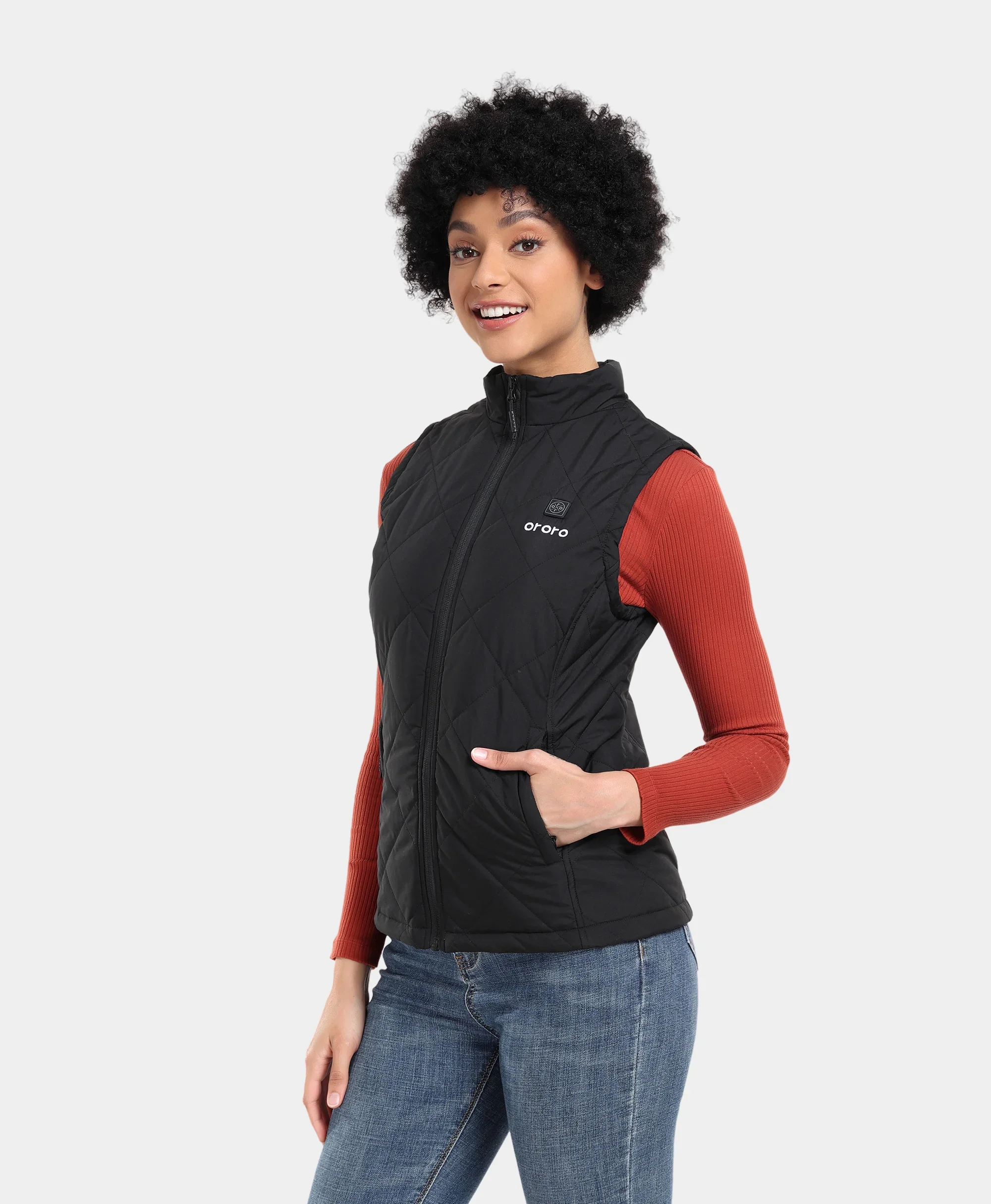 Women's Heated Quilted Vest - Black - Image 4