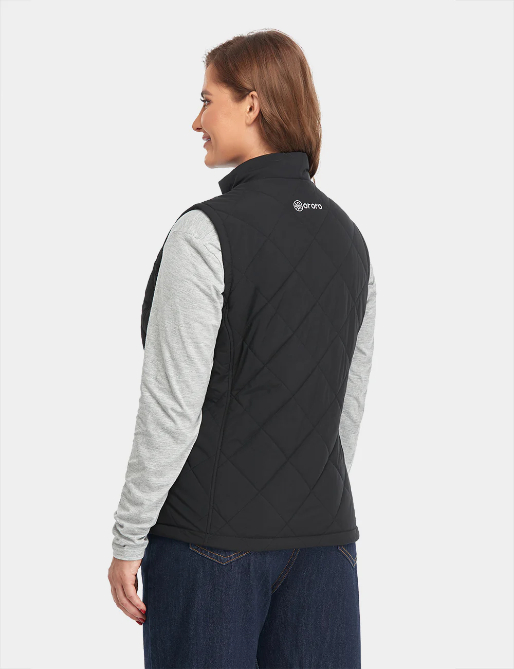 Women's Heated Quilted Vest - Black - Image 9