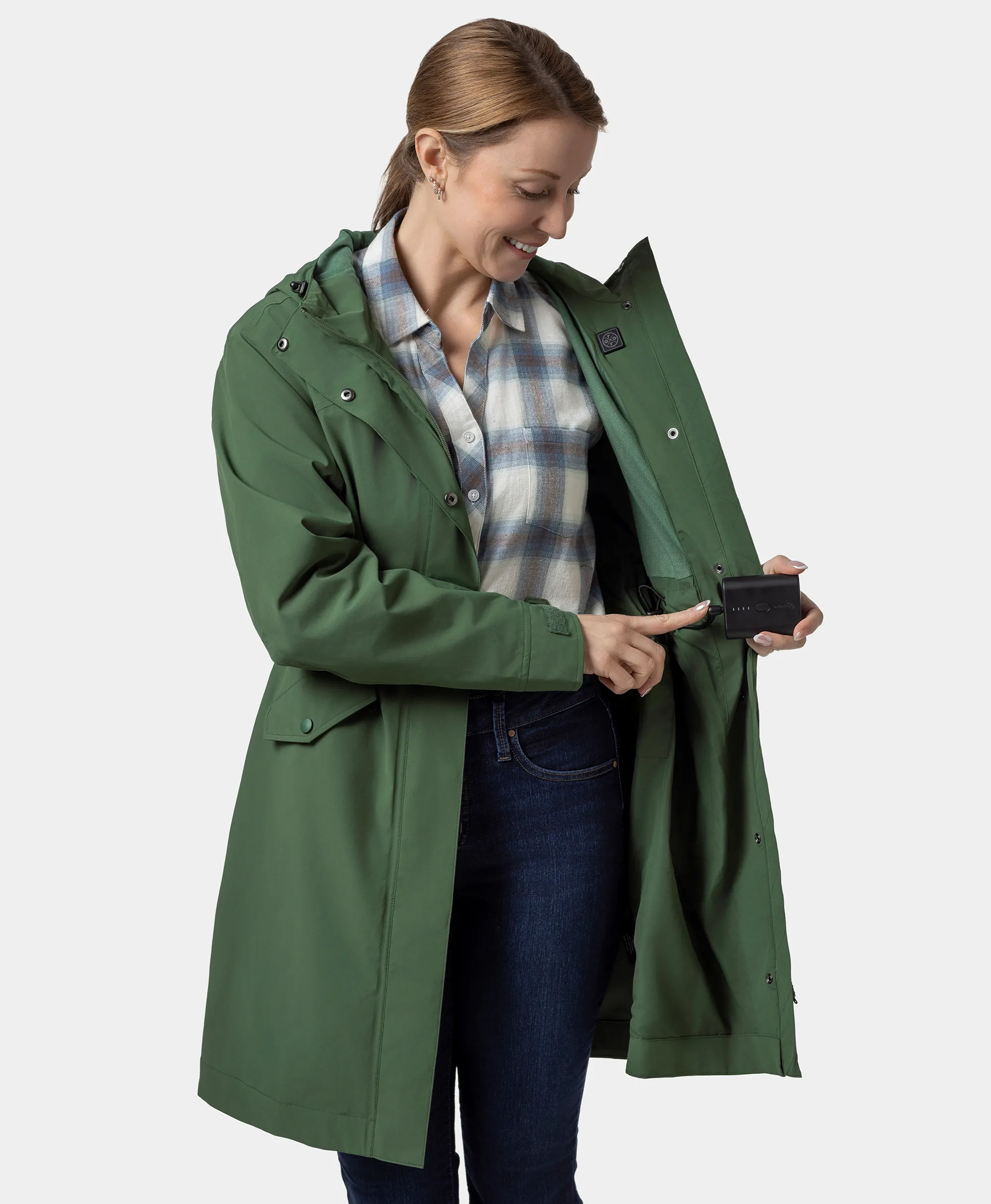 Downtown Women's Heated Rain Trench (Final Sale) - Image 18
