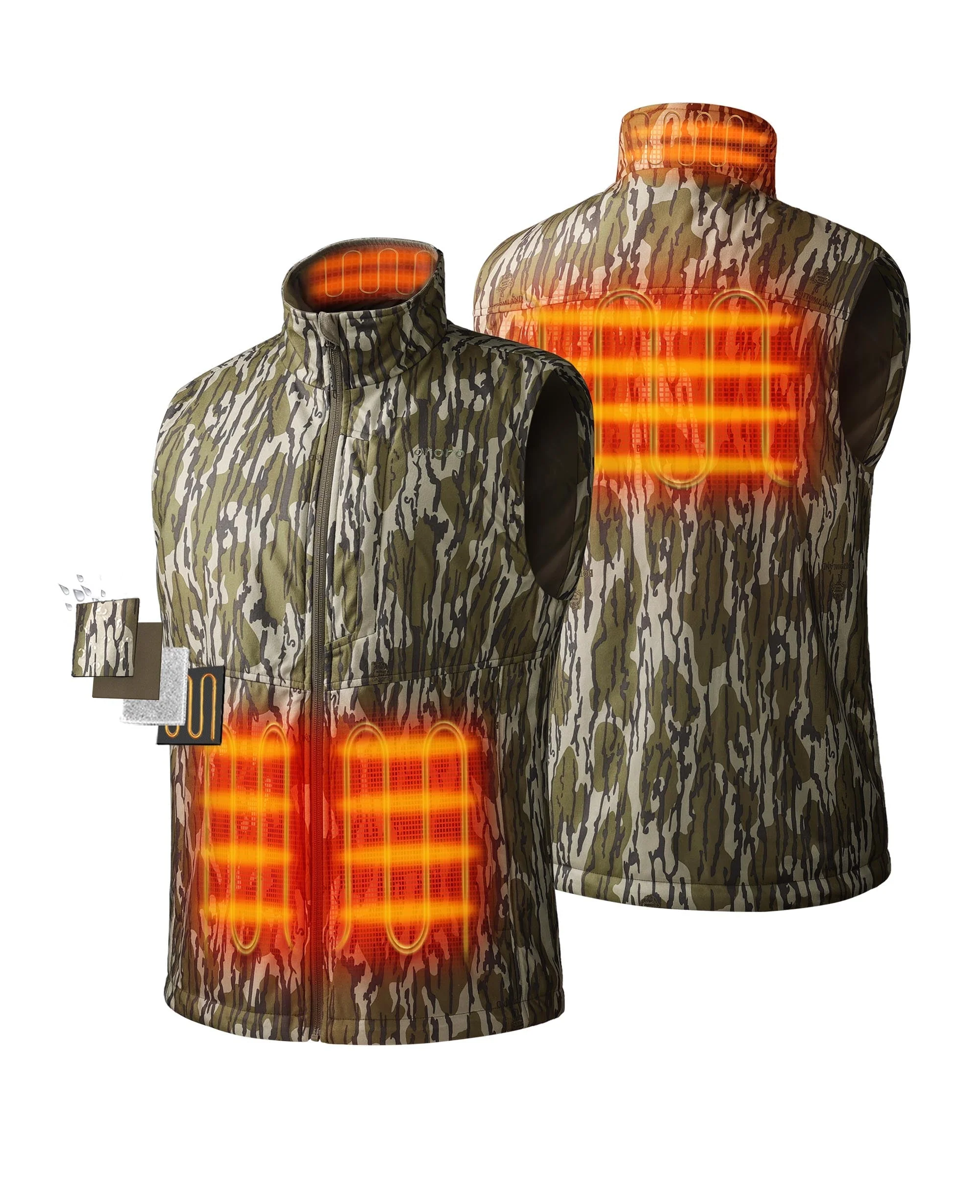 Men's Heated Hunting Vest - Mossy Oak® Bottomland Pattern (Apparel Only) - Image 2