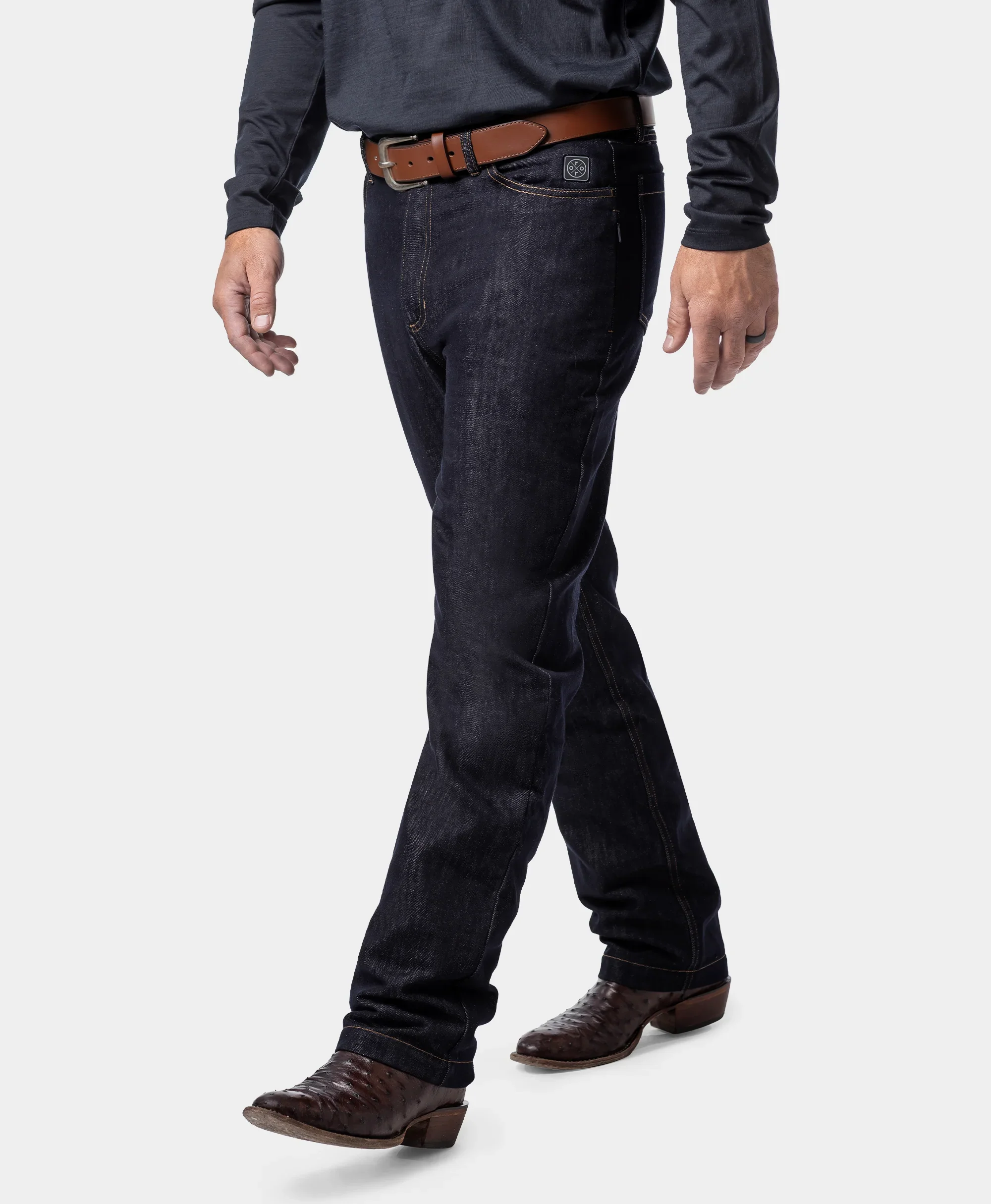 Heatenim Men’s Heated Denim Pants with Fleece Lining