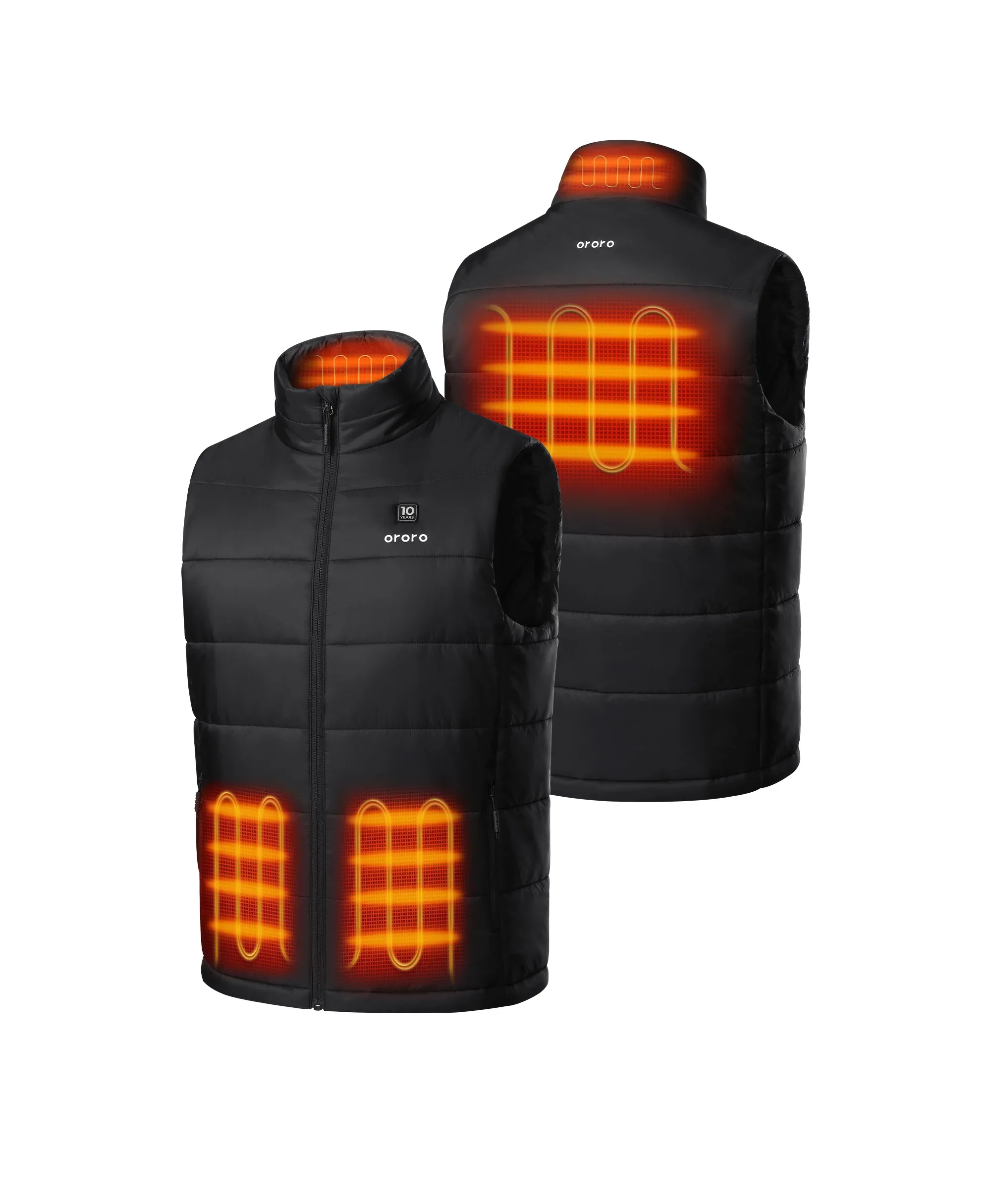 (Open-box) Men's 4-Zone Classic Heated Vest (10 Year Anniversary Limited Edition) - Black (Battery Set Not Included)