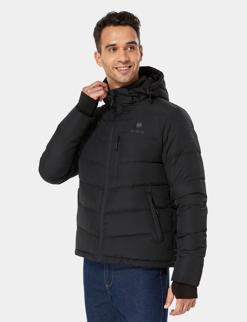 Men's Heated Down Jacket - Black (Apparel Only) - Image 3
