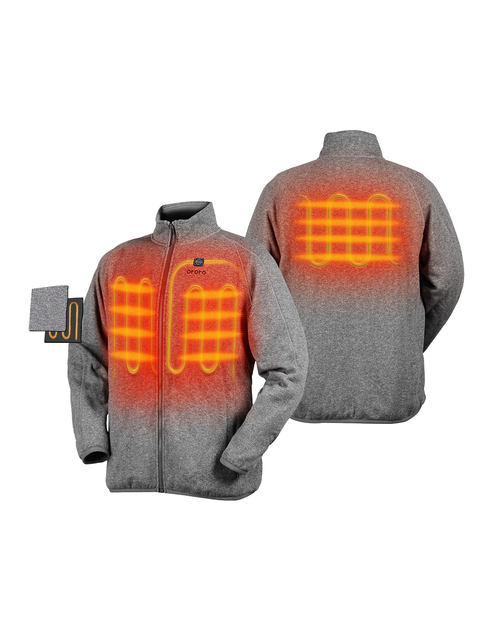 Men's Heated Full-Zip Fleece Jacket - Flecking Gray (Final Sale) - Image 2