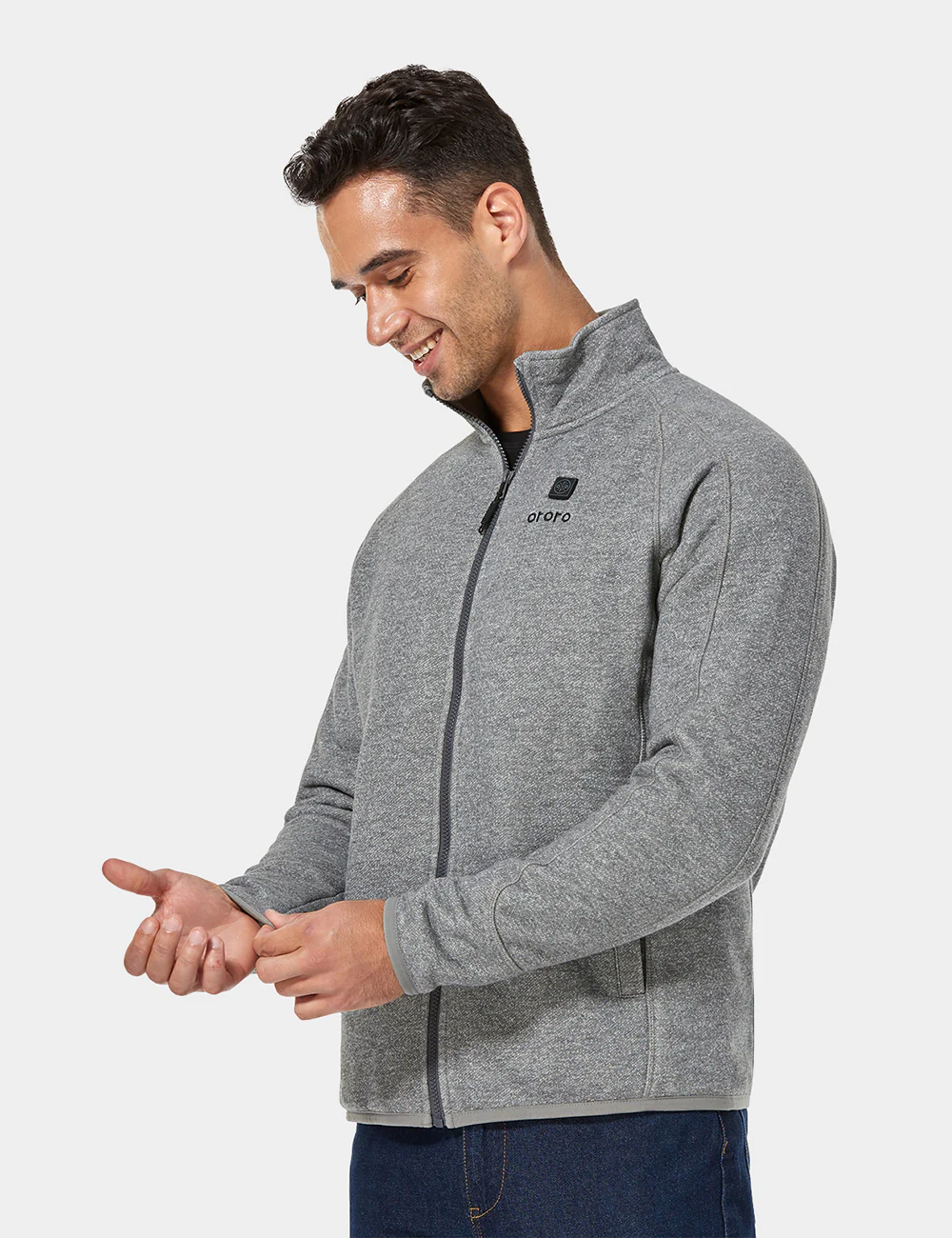 Men's Heated Full-Zip Fleece Jacket - Flecking Gray (Final Sale) - Image 3