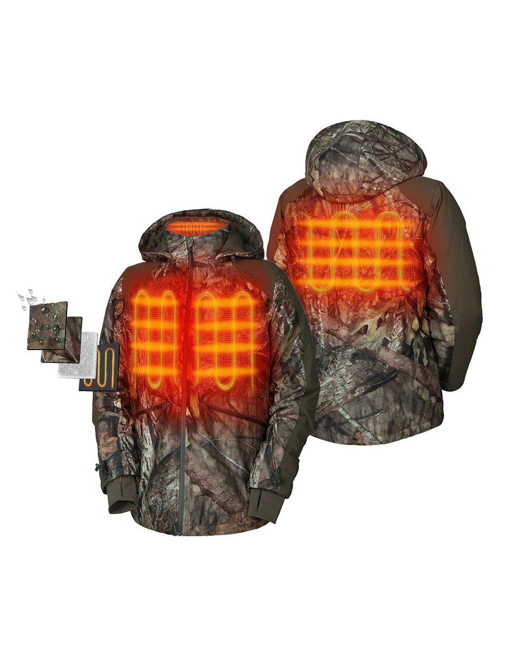 Men's Heated Hunting Jacket - Camouflage, Mossy OakĀ® Country DNA (Apparel Only) (Final Sale) - Image 2