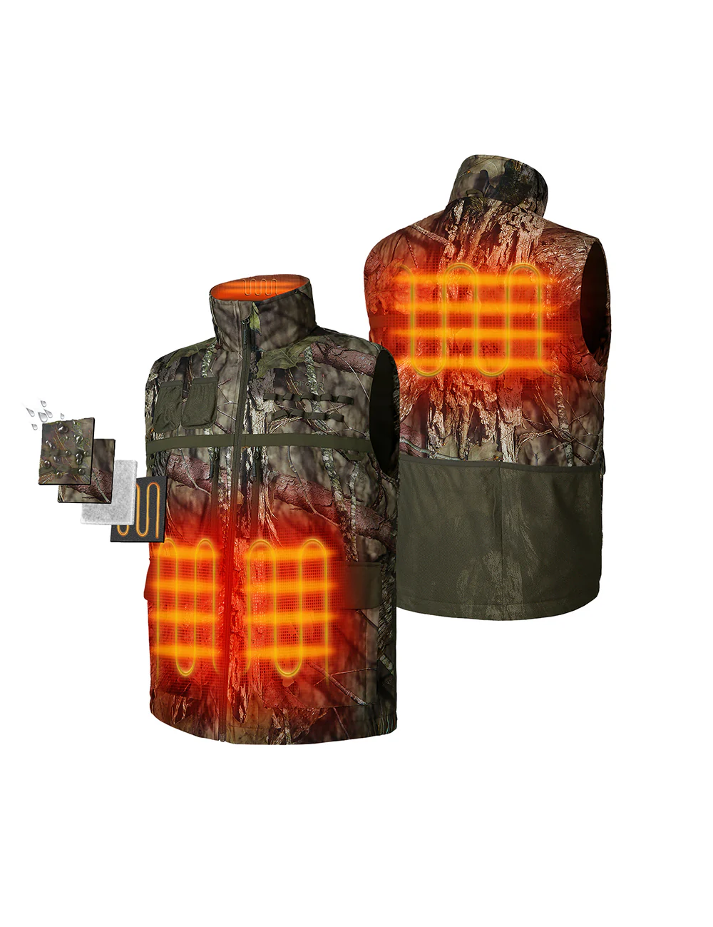 Men's Heated Hunting Vest - Camouflage, Mossy Oak® Country DNA (Apparel Only) (Final Sale) - Image 2