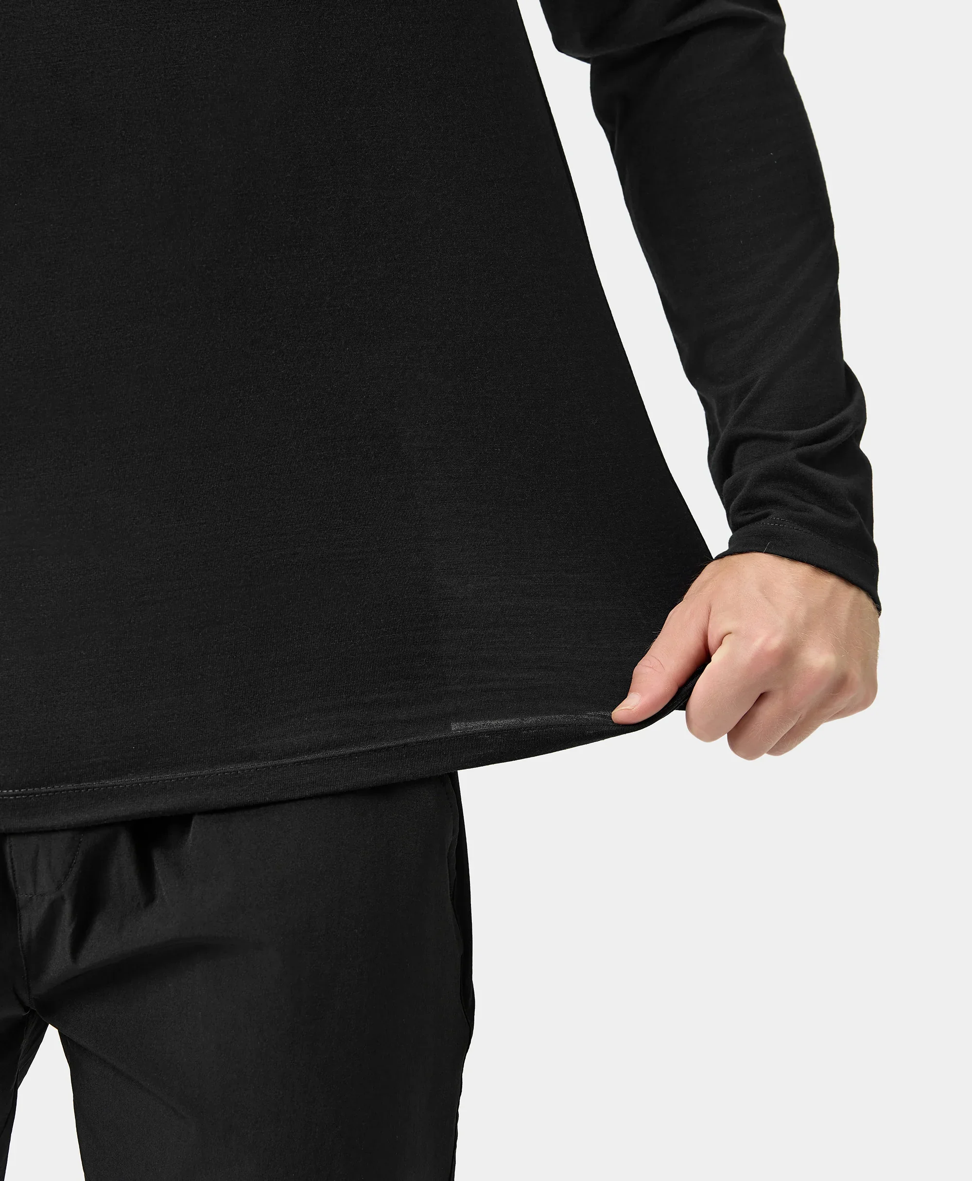 Aoraki Unisex Merino Wool Blend Baselayer - Black - Image 14