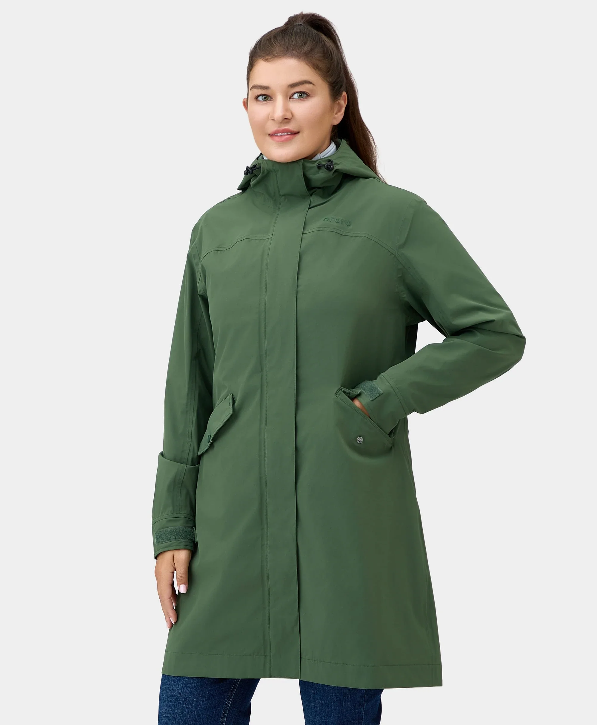 Downtown Women's Heated Rain Trench (Apparel Only) - Image 7