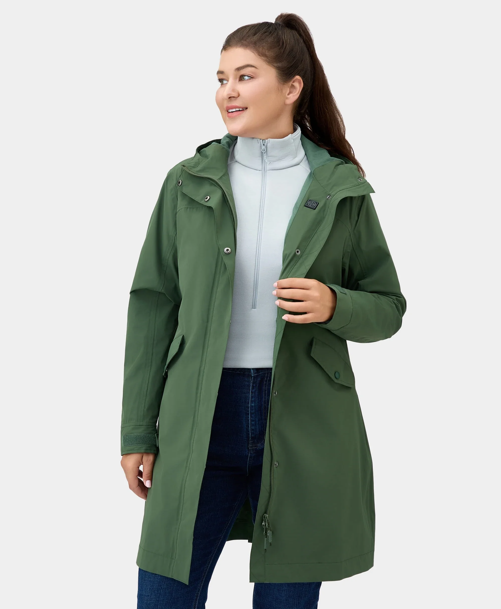 Downtown Women's Heated Rain Trench (Apparel Only) - Image 8