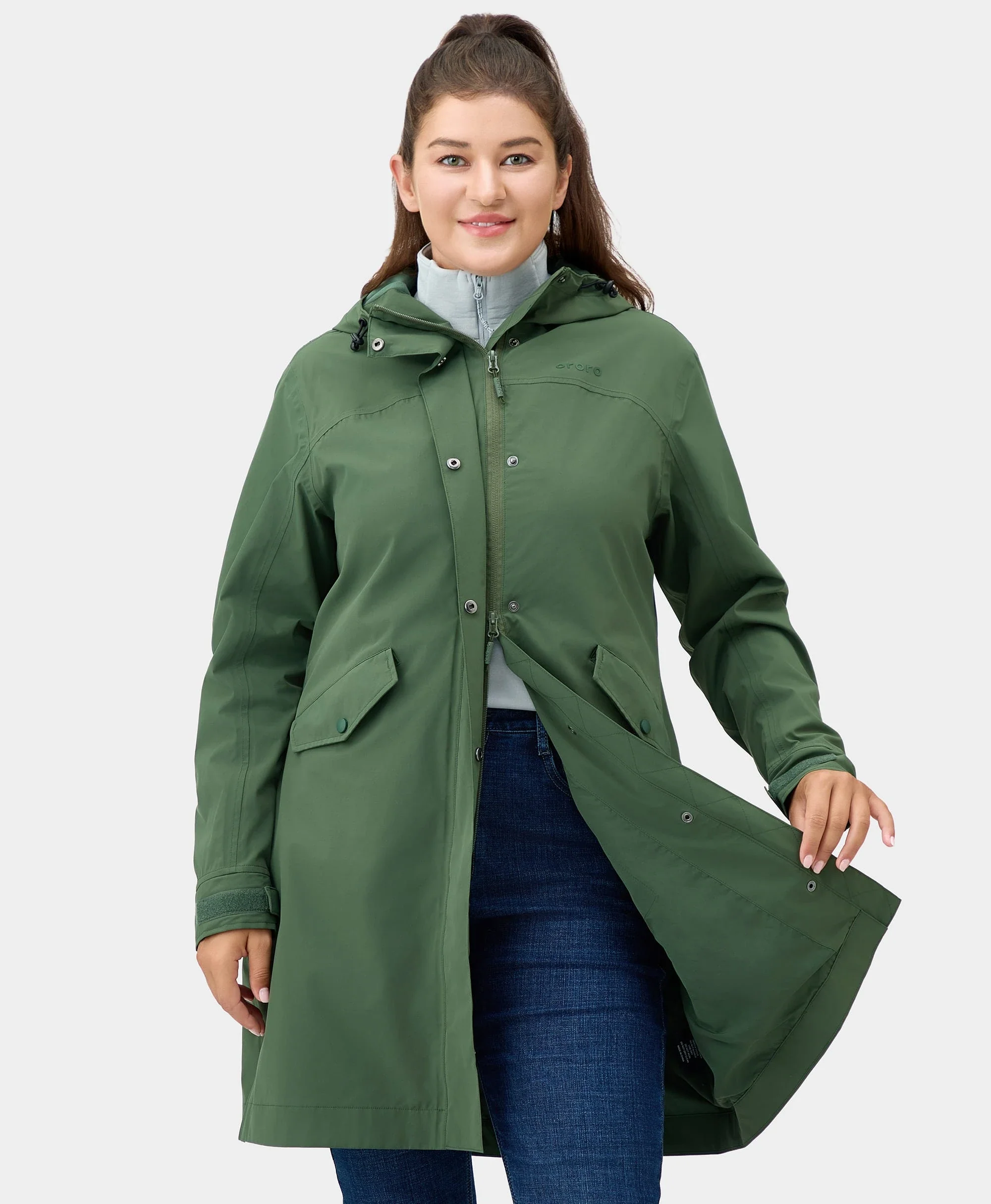 Downtown Women's Heated Rain Trench (Apparel Only) - Image 10