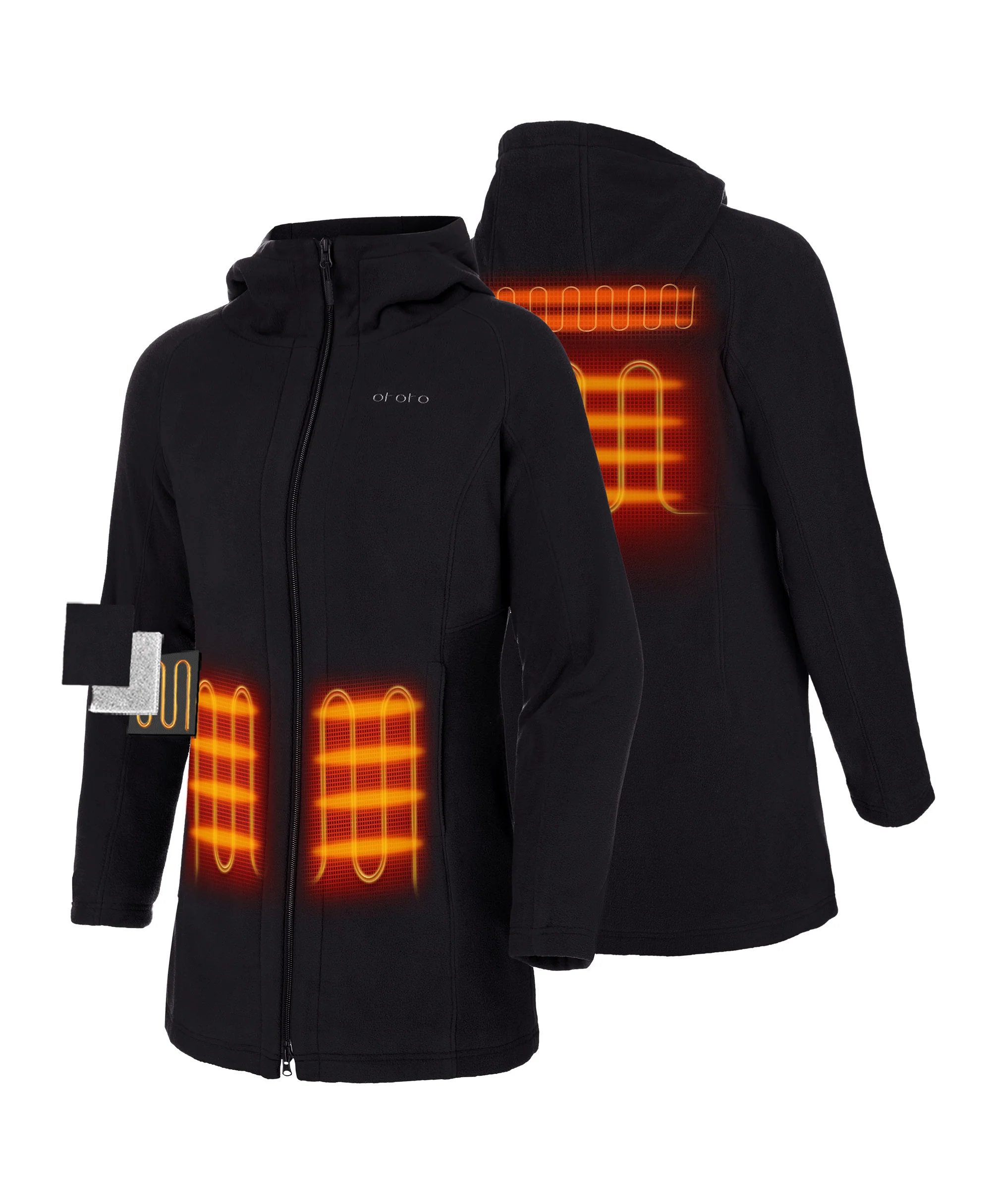 (Open-box) Felicity Women's Heated Fleece Hoodie Jacket(Battery Set Not Included)
