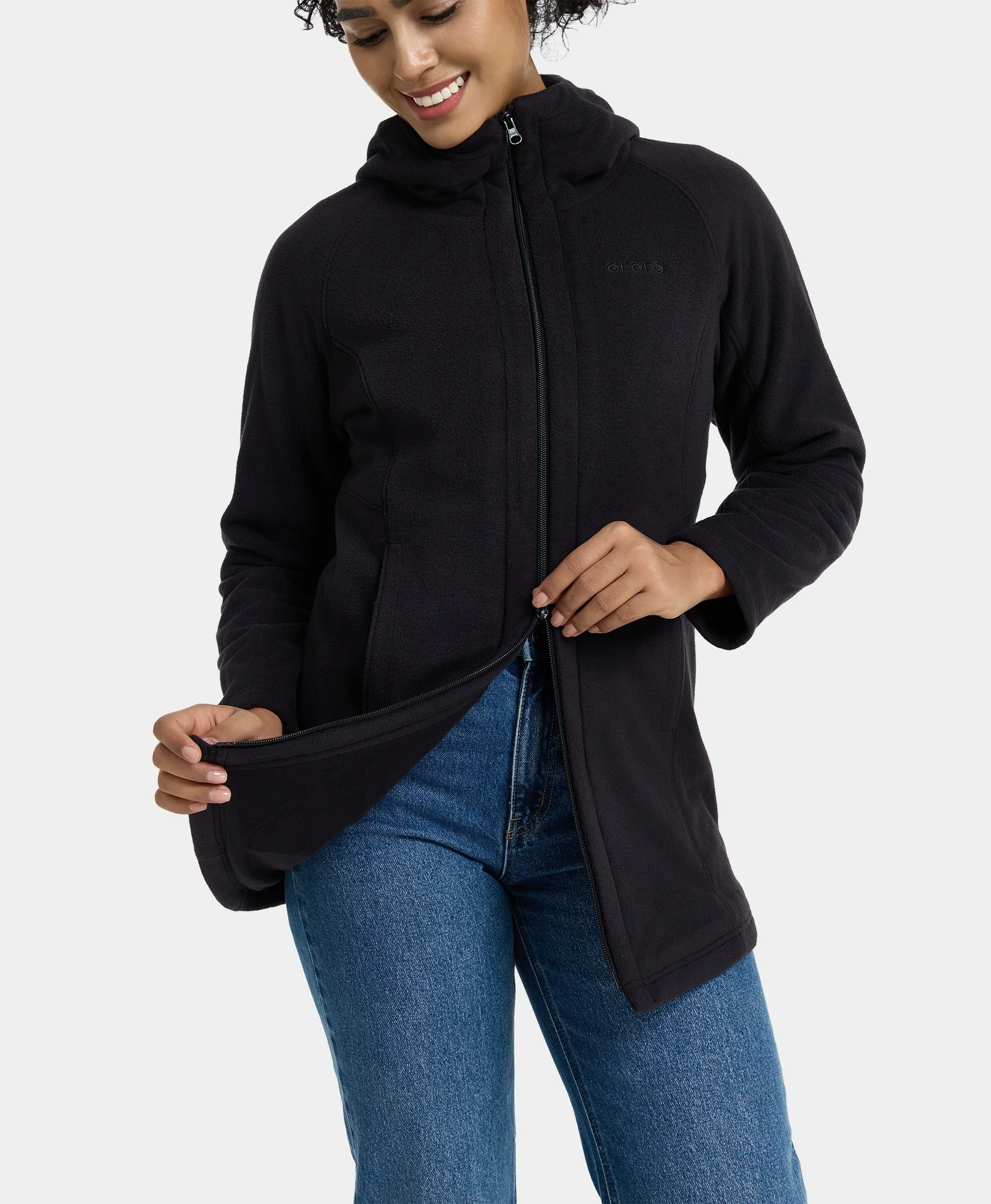 (Open-box) Felicity Women's Heated Fleece Hoodie Jacket(Battery Set Not Included) - Image 4