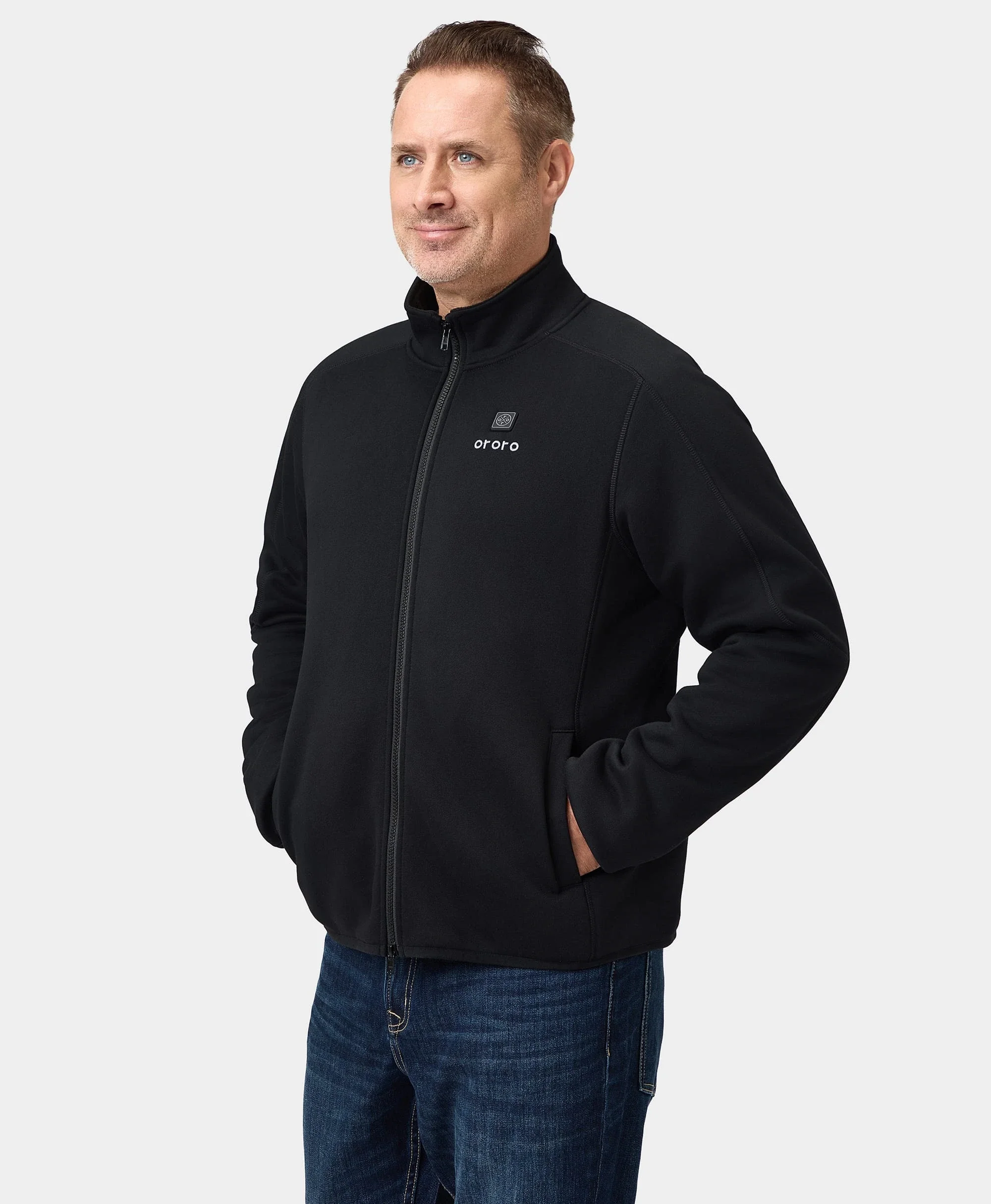 (Open-box) Florence Men's Heated Fleece Jacket - Black(Battery Set Not Included) - Image 3