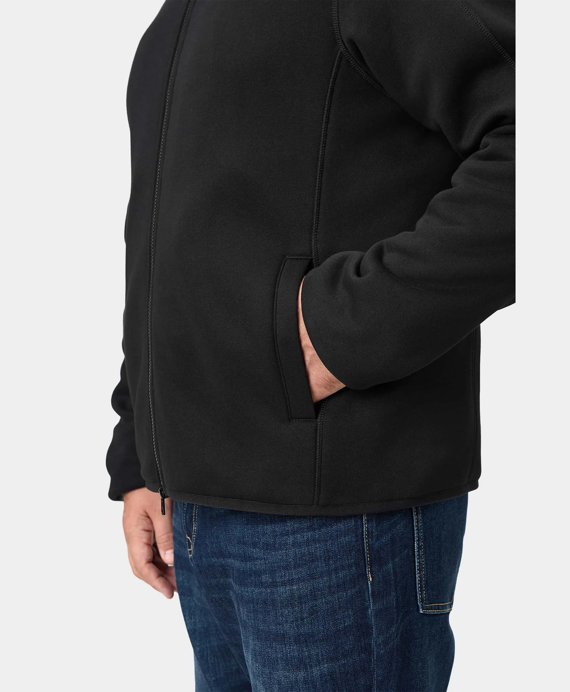 (Open-box) Florence Men's Heated Fleece Jacket - Black(Battery Set Not Included) - Image 6