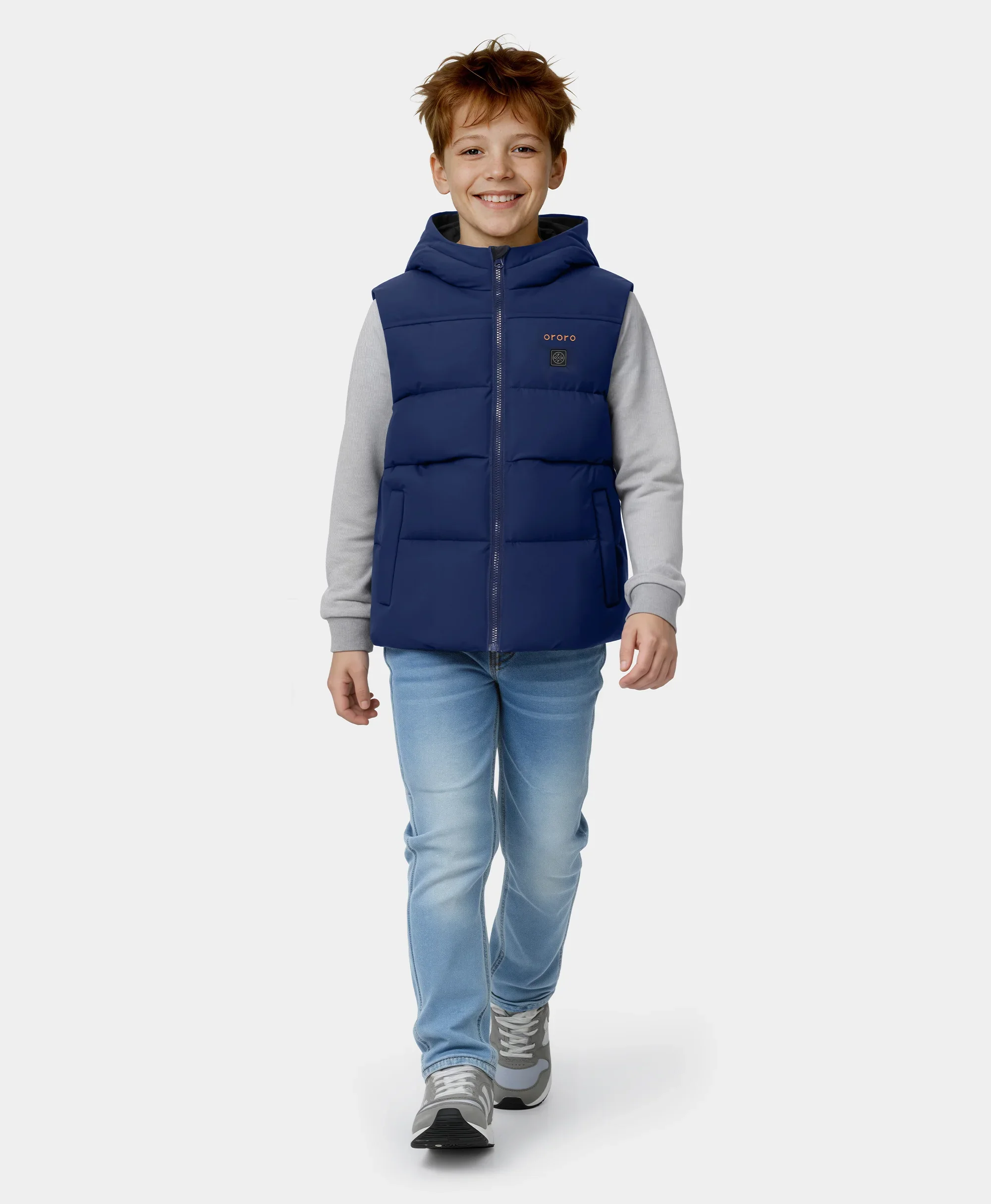 Kids' 4-Zone Hooded Heated Down Vest - Image 5