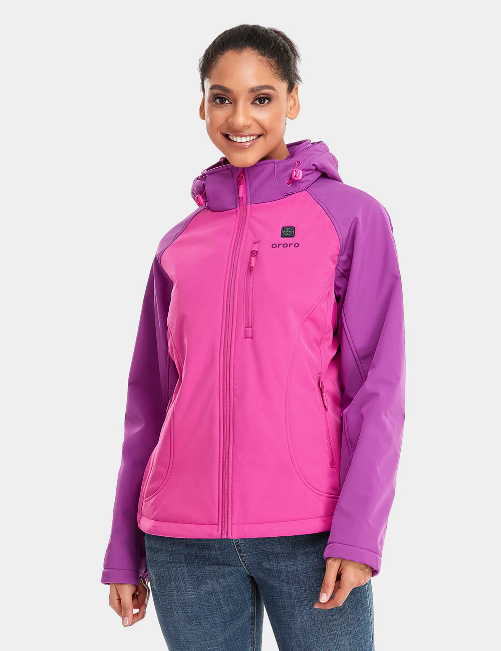 (Open-Box) Women's Heated Jacket - Pink & Purple/Gray (Battery Set Not Included) - Image 2