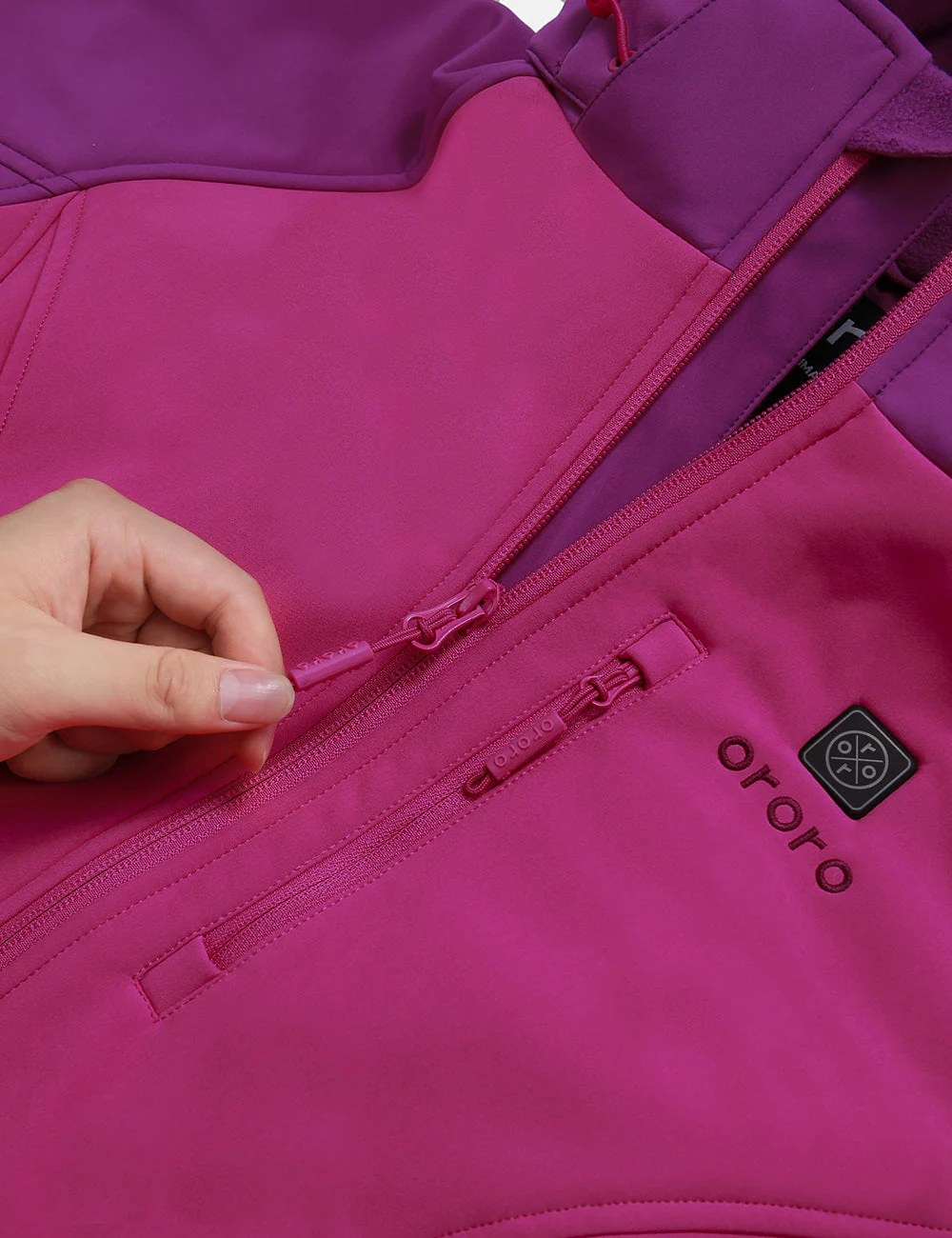 (Open-Box) Women's Heated Jacket - Pink & Purple/Gray (Battery Set Not Included) - Image 7