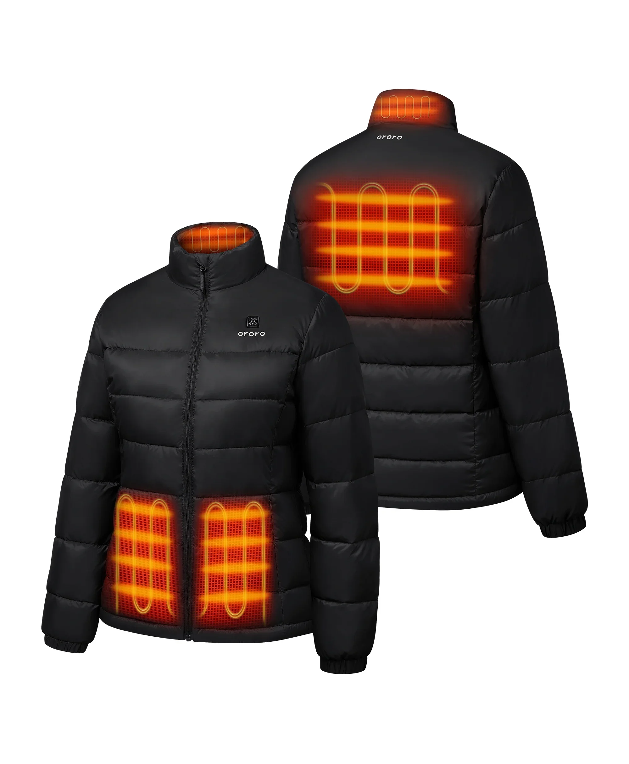 (Open-box) Women's Heated Puffer Jacket (Pocket heating) (Battery Set Not Included)