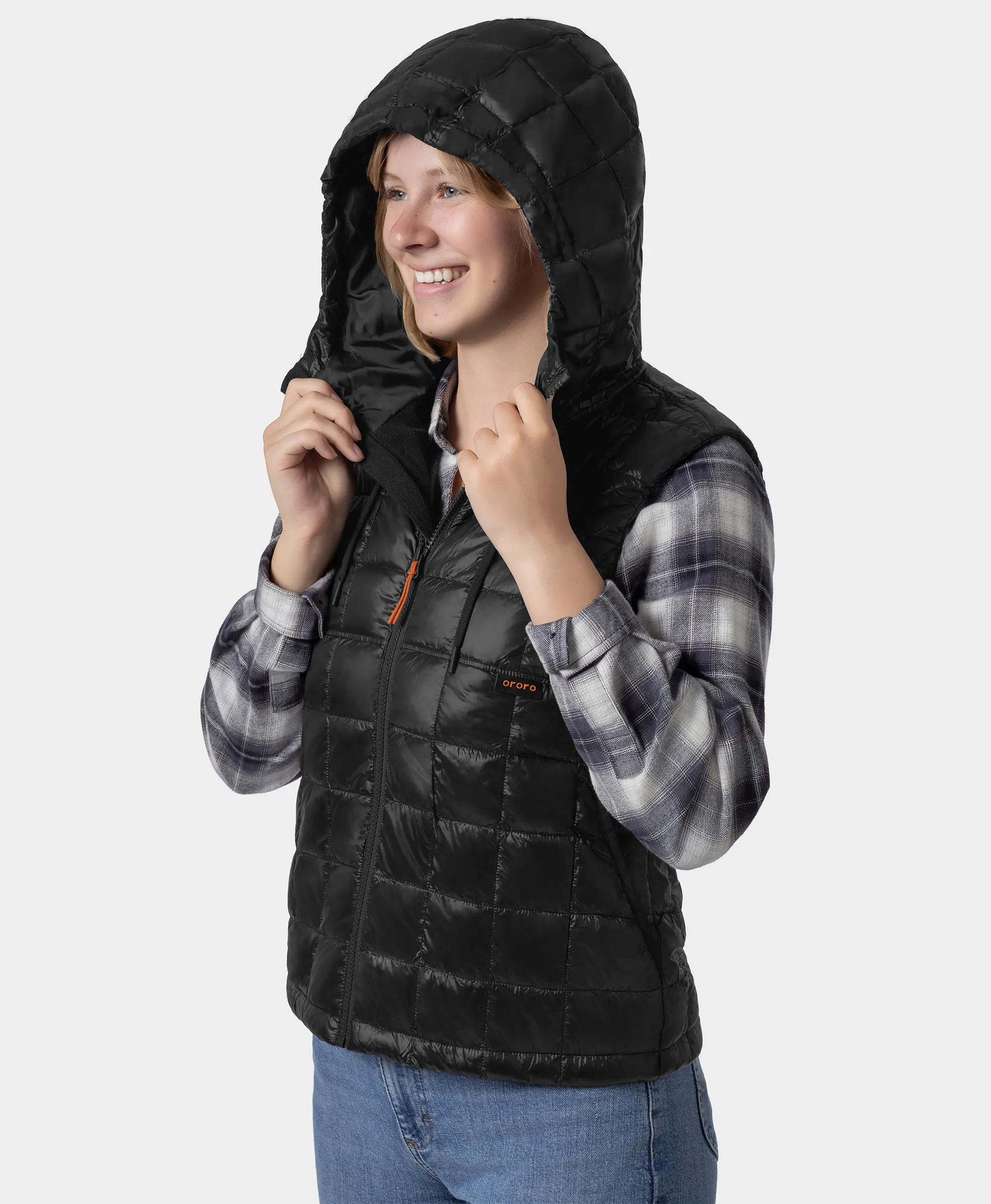 (Open-box) PuffLyte™ Women's Junior 4-Zone Hooded Heated Vest (Battery Set Not Included) - Image 13