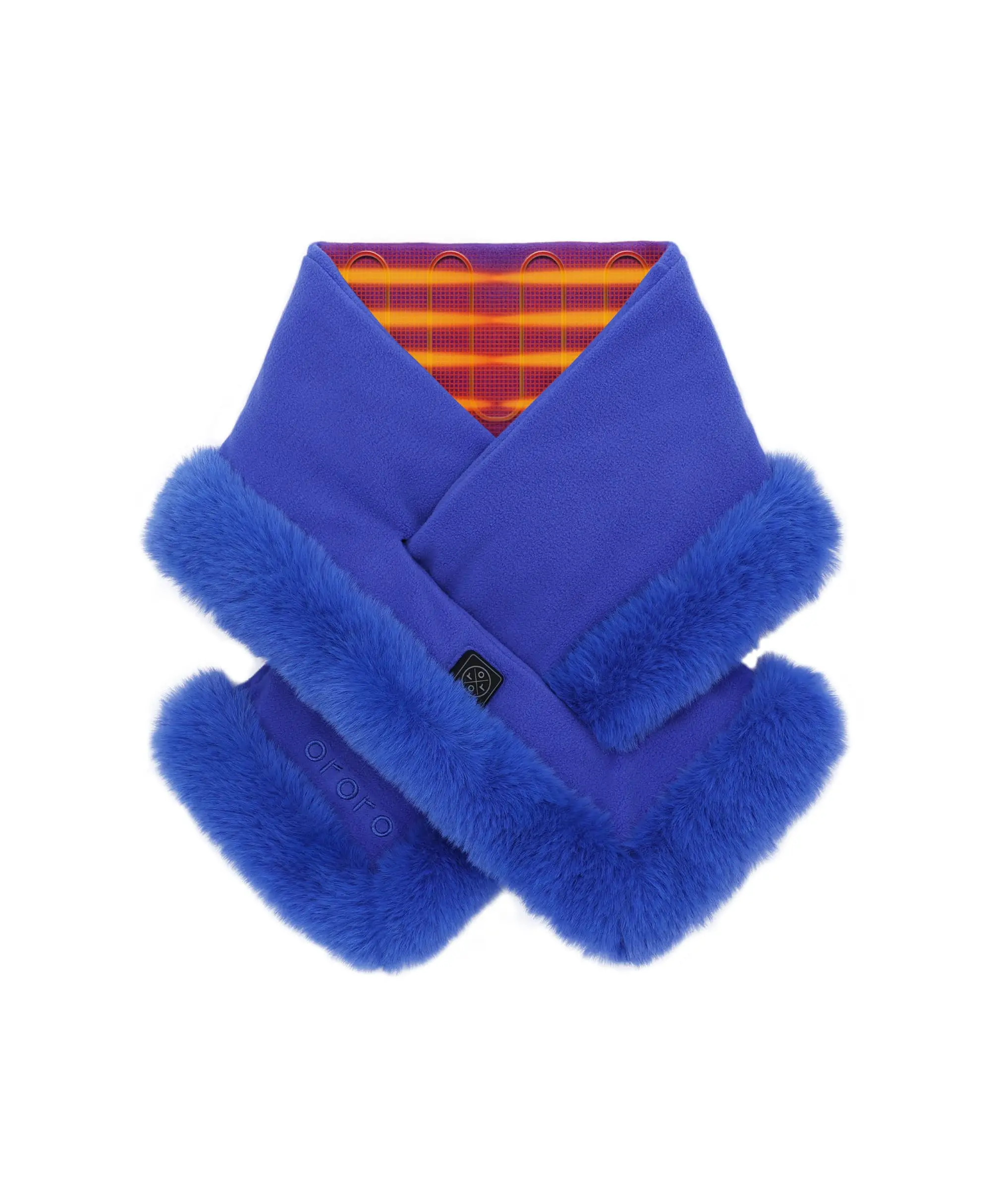 Queen Cove Unisex Heated Faux Fur Fleece Scarf - Image 2