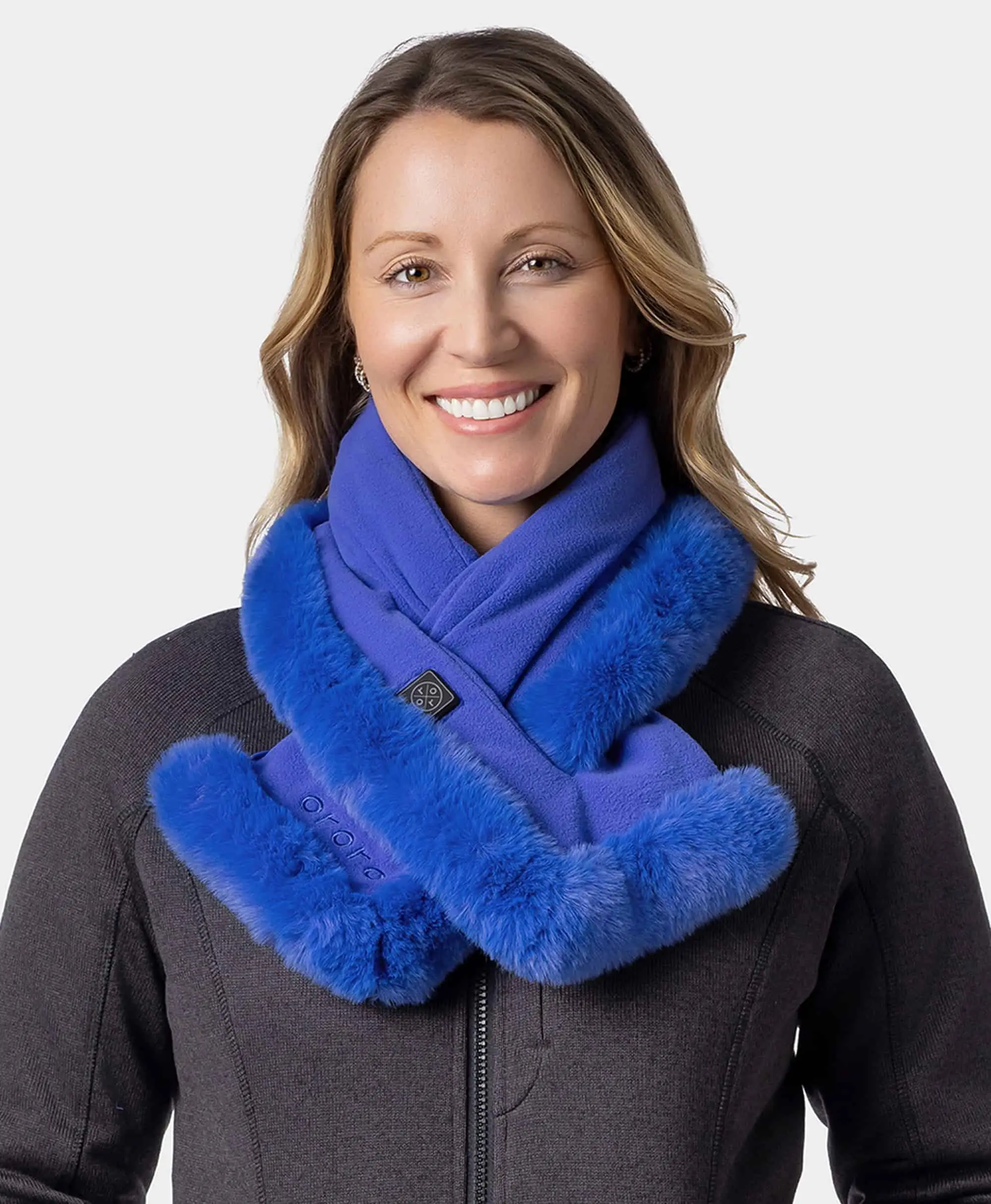 Queen Cove Unisex Heated Faux Fur Fleece Scarf - Image 3