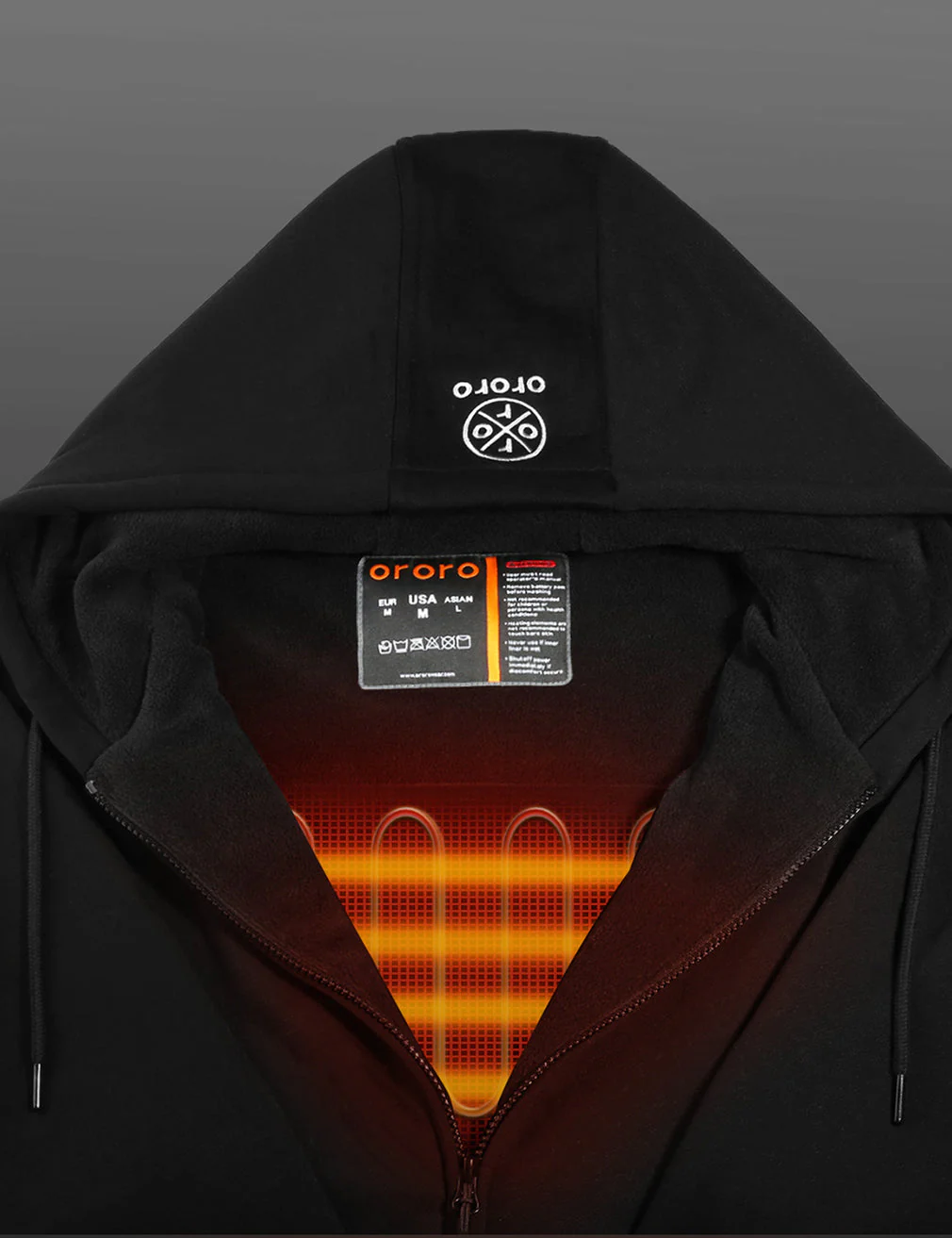 Unisex Heated Fleece Hoodie - Flecking Gray/Black (Apparel Only) - Image 16