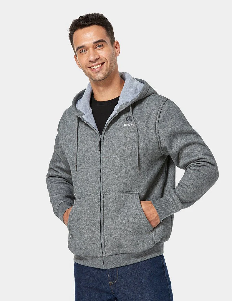 Unisex Heated Fleece Hoodie - Flecking Gray/Black (Apparel Only) - Image 5