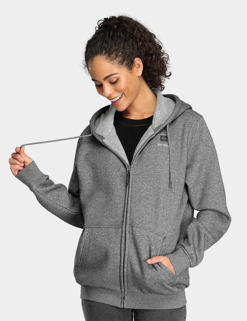 Unisex Heated Fleece Hoodie - Flecking Gray/Black (Apparel Only) - Image 14