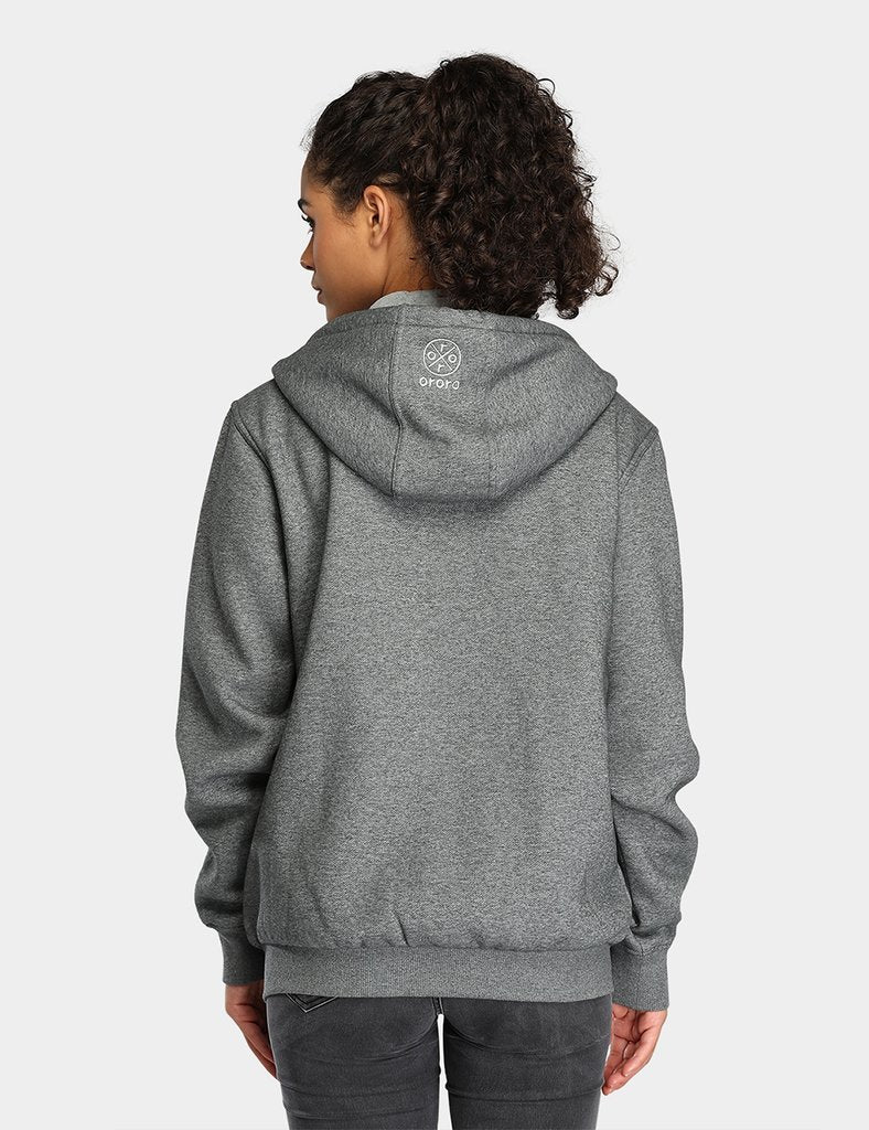 Unisex Heated Fleece Hoodie - Flecking Gray/Black (Apparel Only) - Image 15