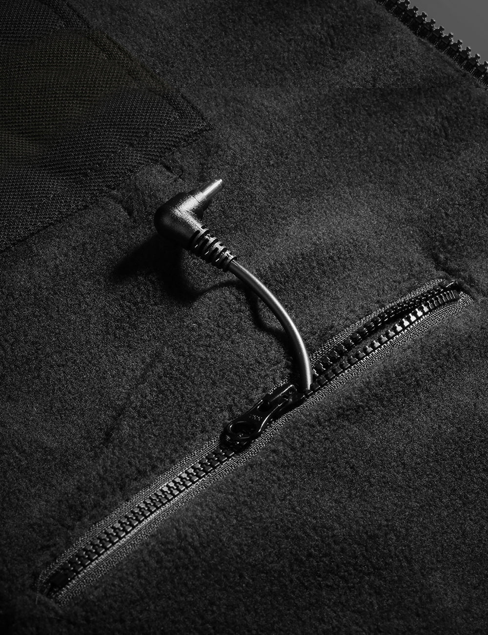 Unisex Heated Fleece Hoodie - Flecking Gray/Black (Apparel Only) - Image 8