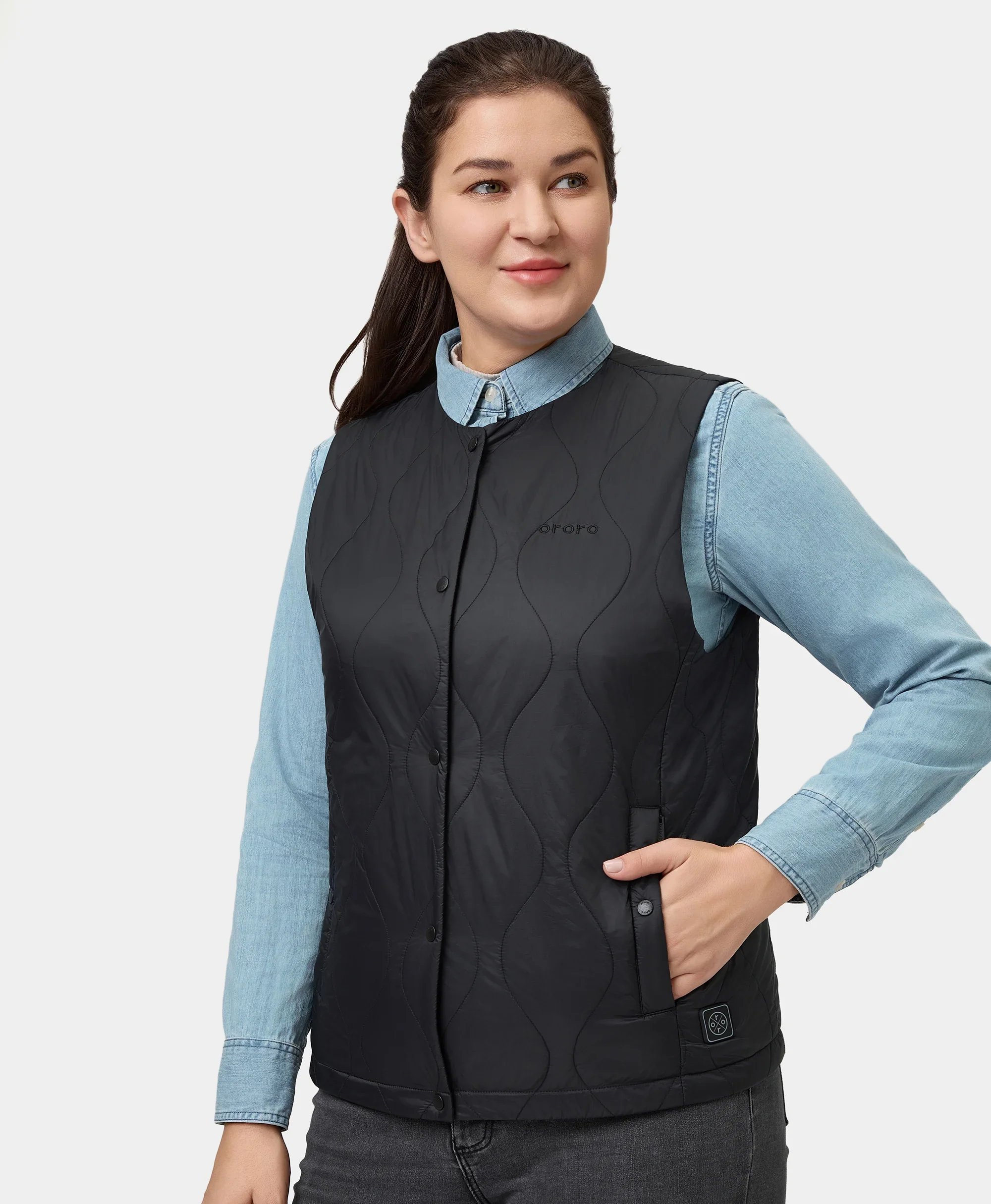 Celeste Women's 4-Zone Lightweight Heated Quilted Liner Vest - Image 16