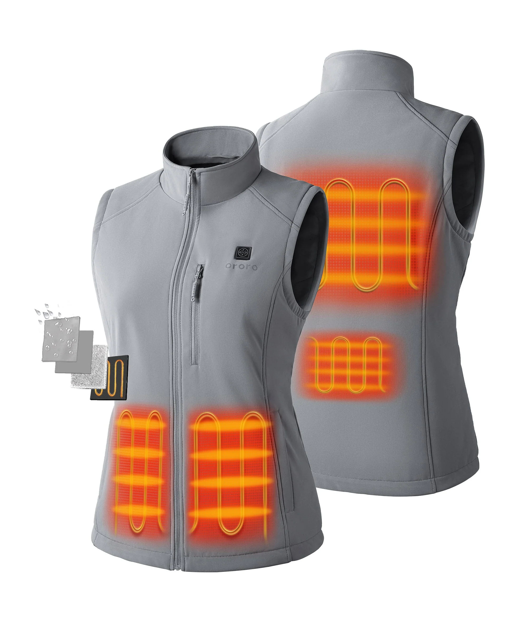 (Open-box) Women's Heated Softshell Vest - Lower Back Heating (Battery Set Not Included) - Image 10